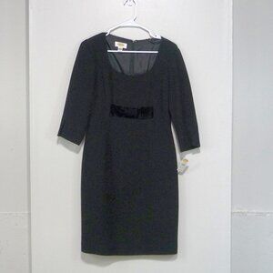 TALBOTS SIZE 4 PETITE WOOL BLEND BLACK DRESS